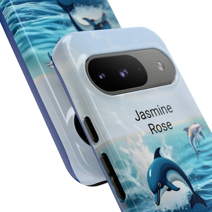 Personalized Phone Case with Dolphin Design, Ocean Vibes, Customizable Gift, Beach Lover Accessory, Ideal for Birthdays, Summer