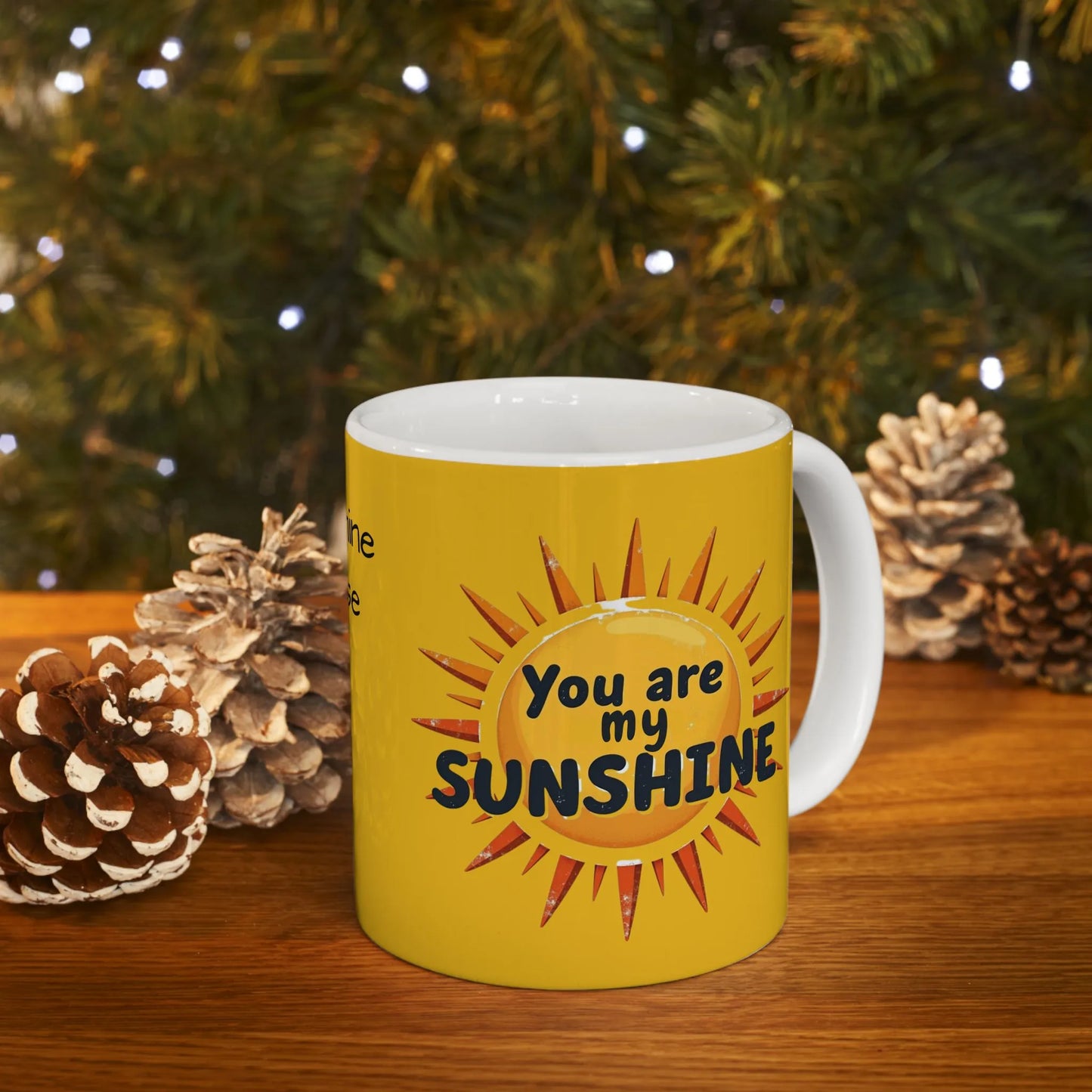 Personalized Sunshine Ceramic Mug - Brighten Every Morning, Gift for Coffee Lovers, Perfect for Birthdays, Home Office Decor, Custom Names