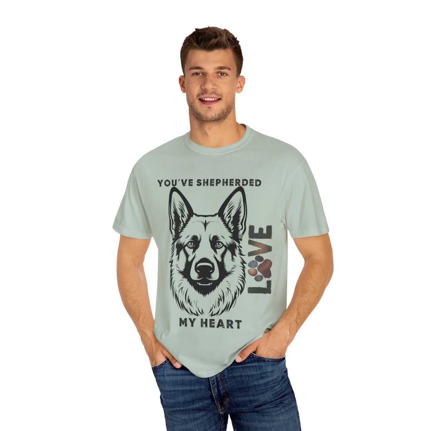 Shepherd Dog Love T-Shirt, Unisex Gift for Dog Lovers, Pet Adoption Support, Heartwarming Canine Apparel, Casual Everyday Wear