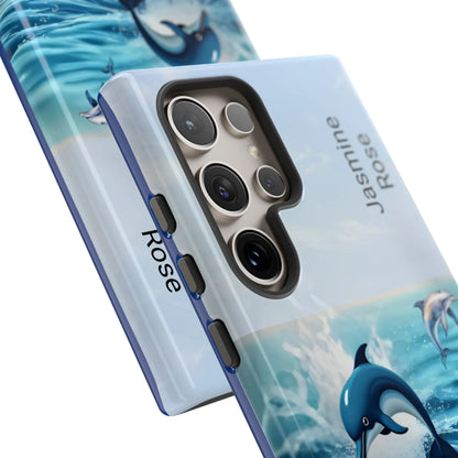 Personalized Phone Case with Dolphin Design, Ocean Vibes, Customizable Gift, Beach Lover Accessory, Ideal for Birthdays, Summer