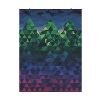 Abstract Mountain Matte Vertical Poster 2025 - Iron Phoenix GHG