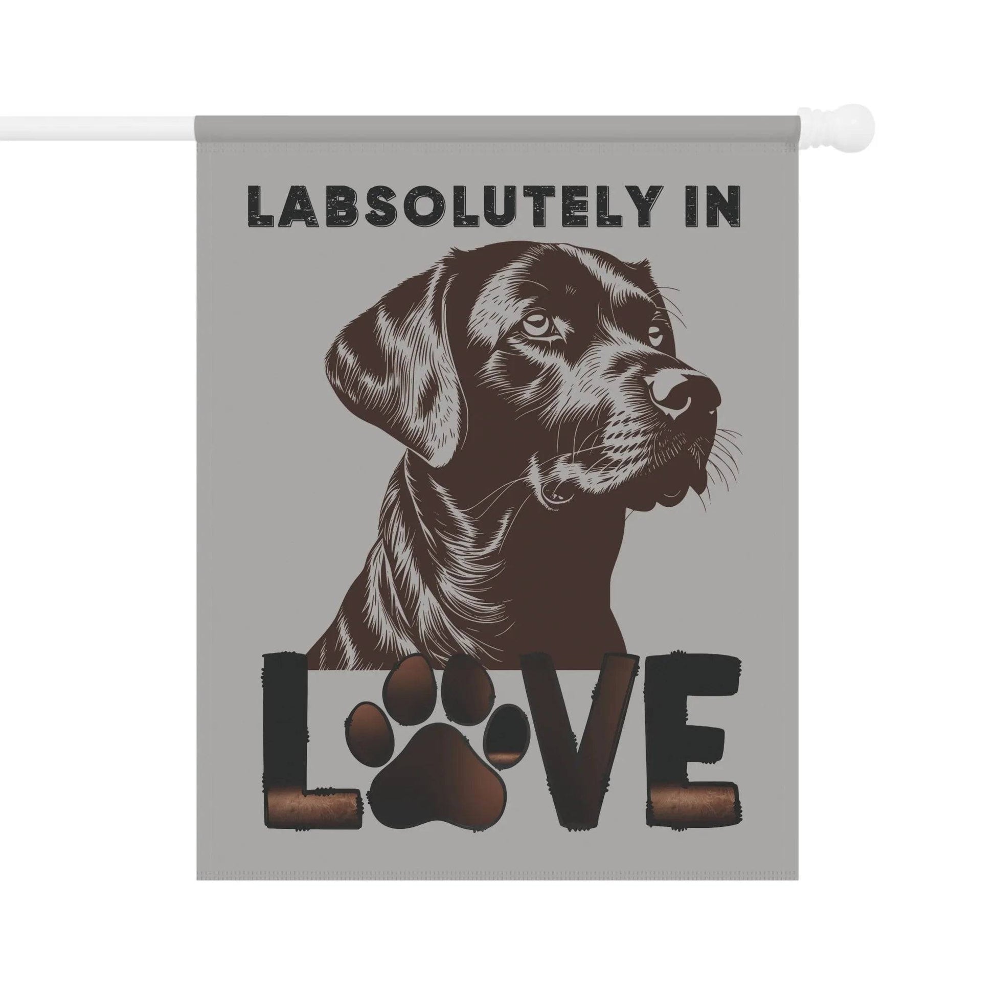 "LabsolUTELY in LOVE" Garden Banner - Labrador Retriever Dog Banner - Iron Phoenix GHG