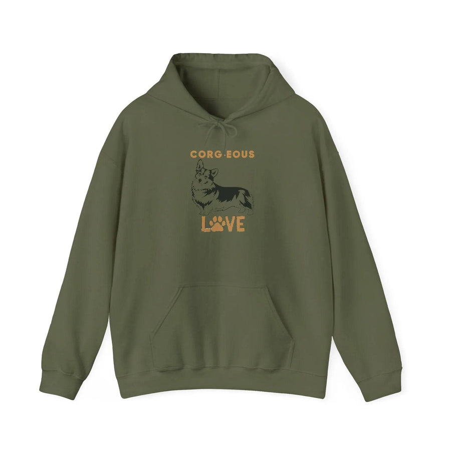 Corgi Love Hoodie, Cozy Sweatshirt, Dog Lover Gift, Pet Appreciation, Cute Animal Apparel, Perfect for Birthdays & Celebrations - Iron Phoenix GHG