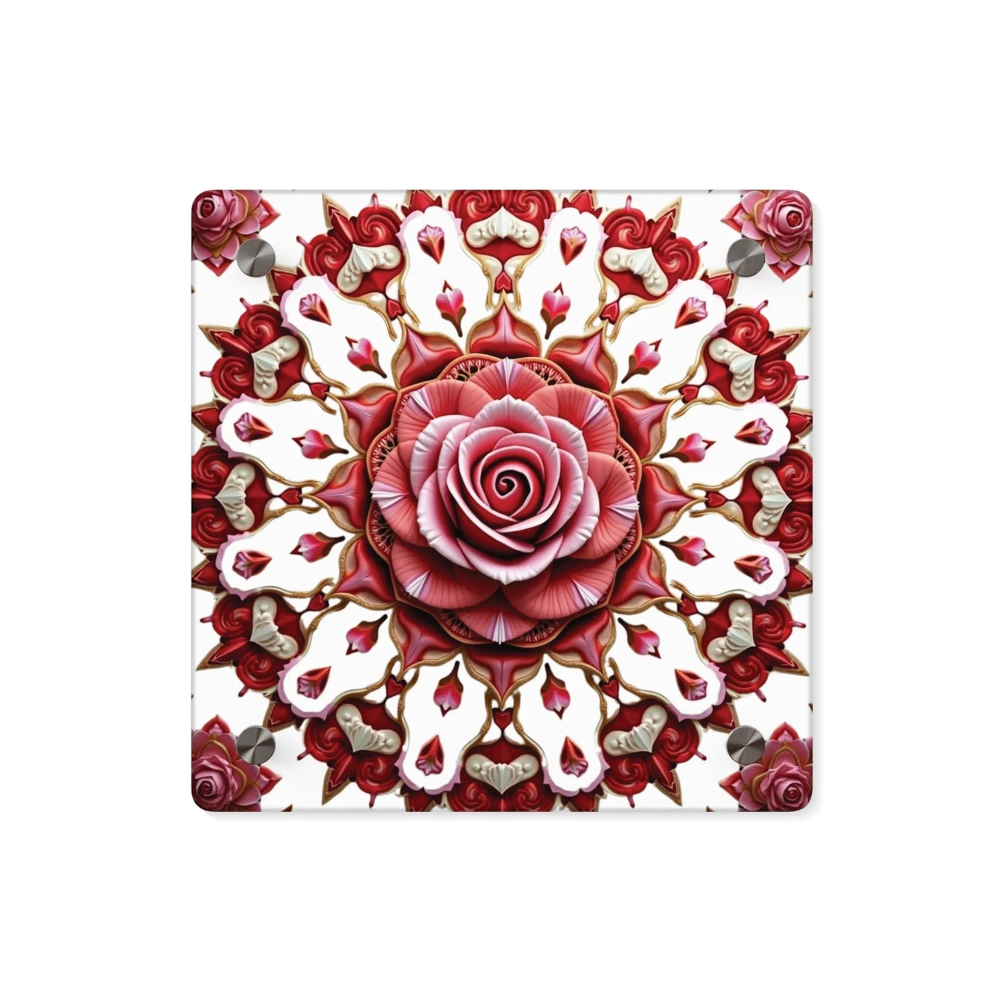 Elegant Rose Acrylic Wall Art Panels, Beautiful Home Décor, Wall Decoration, Art for Living Room, Unique Gift Ideas, Floral Design