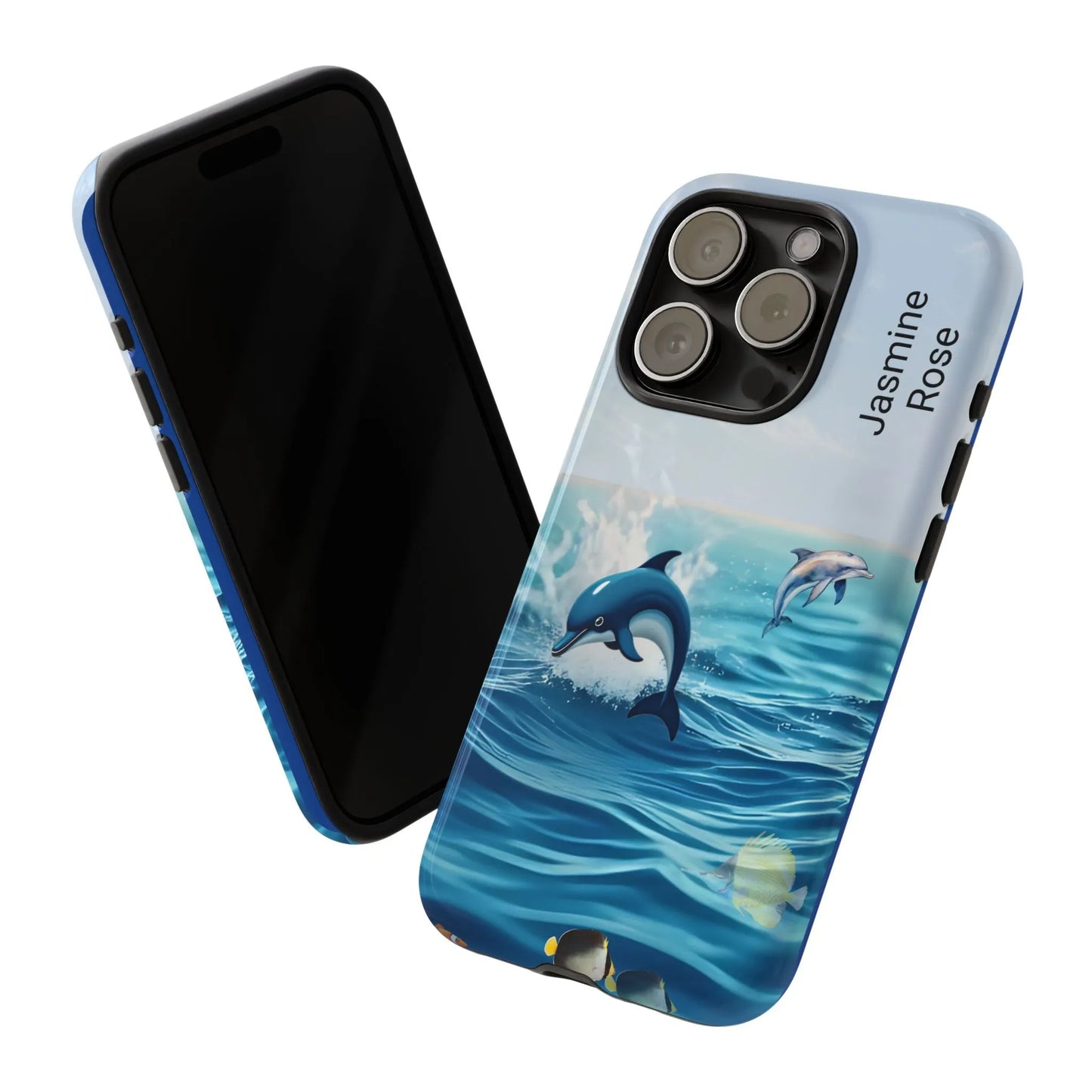 Personalized Phone Case with Dolphin Design, Ocean Vibes, Customizable Gift, Beach Lover Accessory, Ideal for Birthdays, Summer