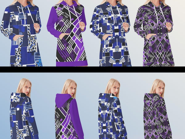 Geometric Print Hoodie Dress (4 Styles)| Iron Phoenix GHG