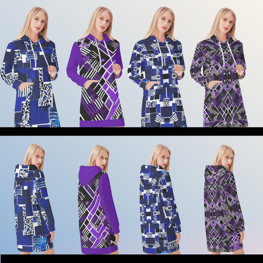 Geometric Print Hoodie Dress (4 Styles)| Iron Phoenix GHG - Iron Phoenix GHG
