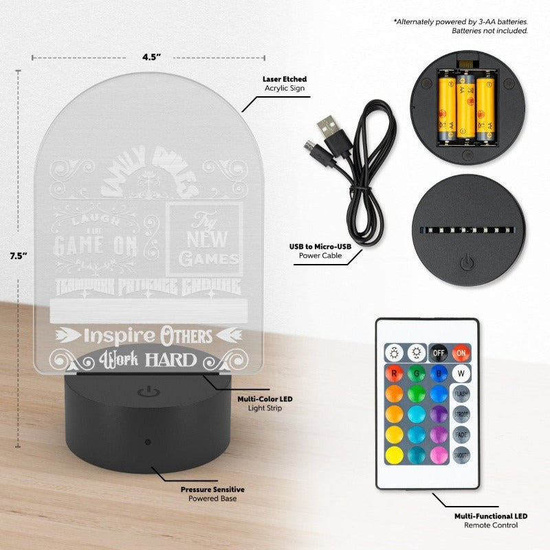 Acrylic Family Rules Light: Illuminate Your Gaming Haven - Iron Phoenix GHG