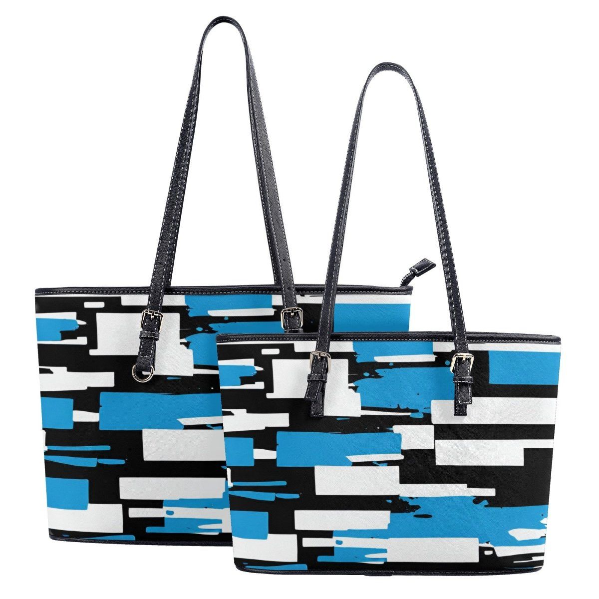 Azure Mosaic Collection Abstract Tote Bags - Iron Phoenix GHG