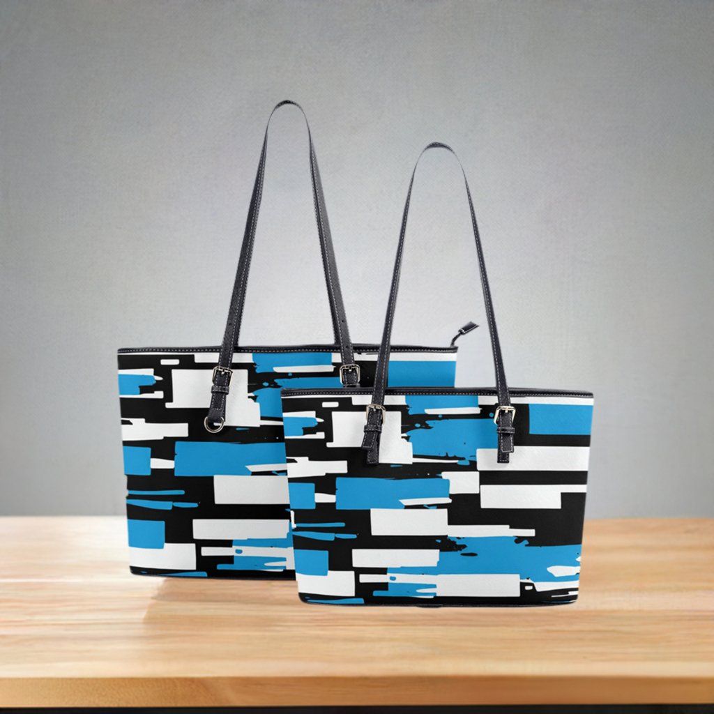 Azure Mosaic Collection Abstract Tote Bags - Iron Phoenix GHG