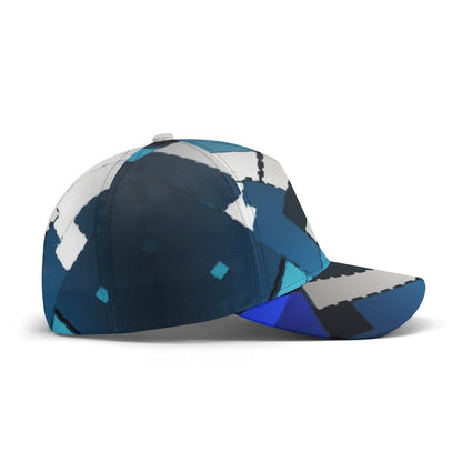 Blue Print Baseball Cap: Azure Mosaic Collection - Iron Phoenix GHG