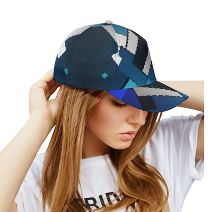 Blue Print Baseball Cap: Azure Mosaic Collection - Iron Phoenix GHG