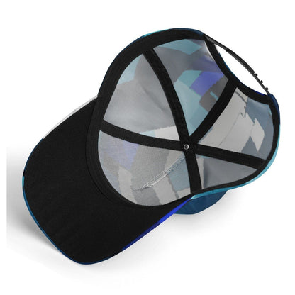 Blue Print Baseball Cap: Azure Mosaic Collection - Iron Phoenix GHG