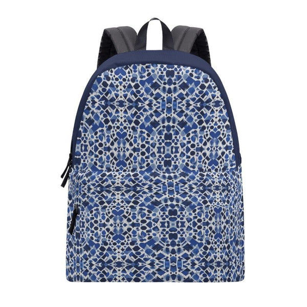 Blue and White All-Over Print Backpack - Iron Phoenix GHG