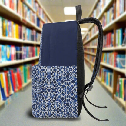 Blue and White Fashion Backpack - Iron Phoenix GHG