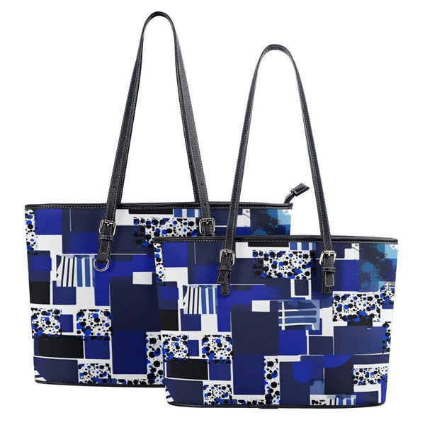 Blue white and black Fashion Tote Bags - Iron Phoenix GHG