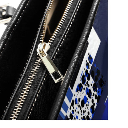 Blue White Black Fashion Tote - Iron Phoenix GHG