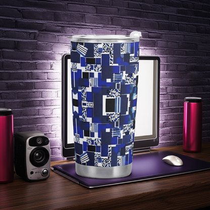 "Blue Matrix" Abstract Tumbler Custom | Iron Phoenix GHG