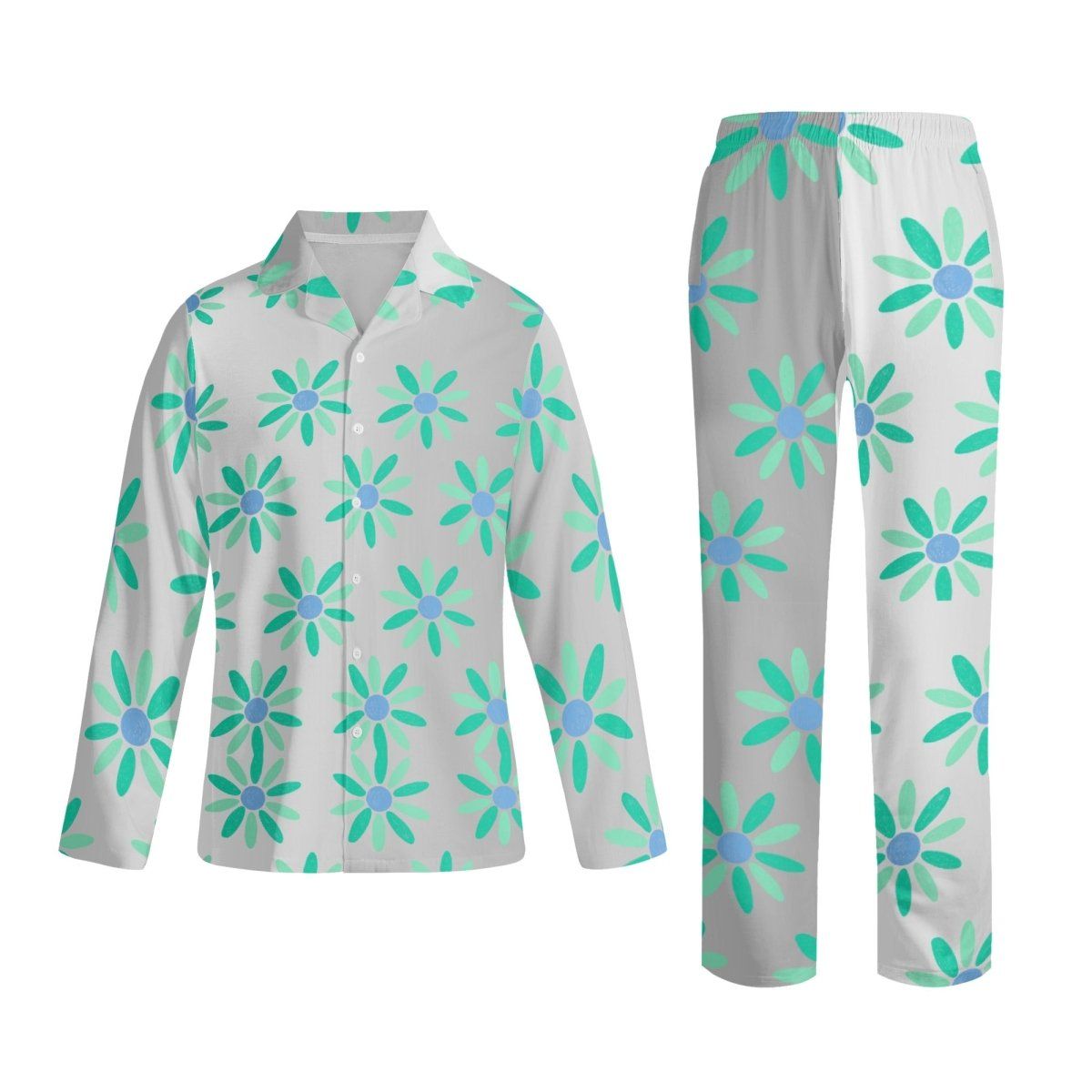 Comfy teal flowers PJ Set - Iron Phoenix GHG