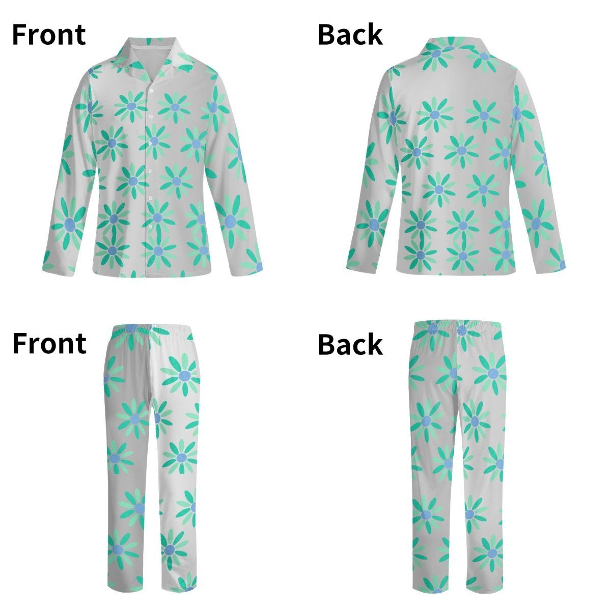 Comfy teal flowers PJ Set - Iron Phoenix GHG