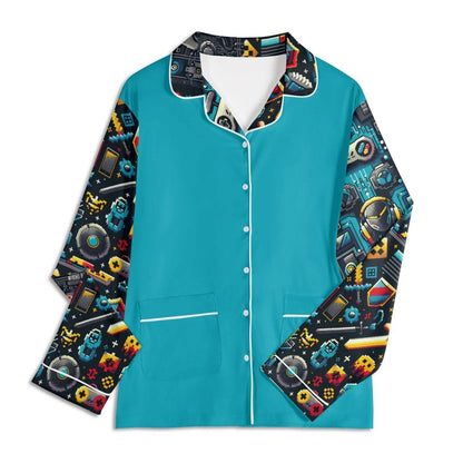 Cozy teal Gamer Tag PJs - Iron Phoenix GHG