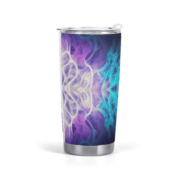 Custom Printed Car Cup in Purple Blue and White - Perfect for On-The-Go Sipping - Iron Phoenix GHG