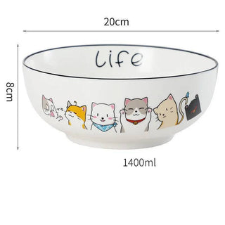 North Cat Ceramic Bowl Household Ceramic Noodle Bowl Cute Ideas - Iron Phoenix GHG