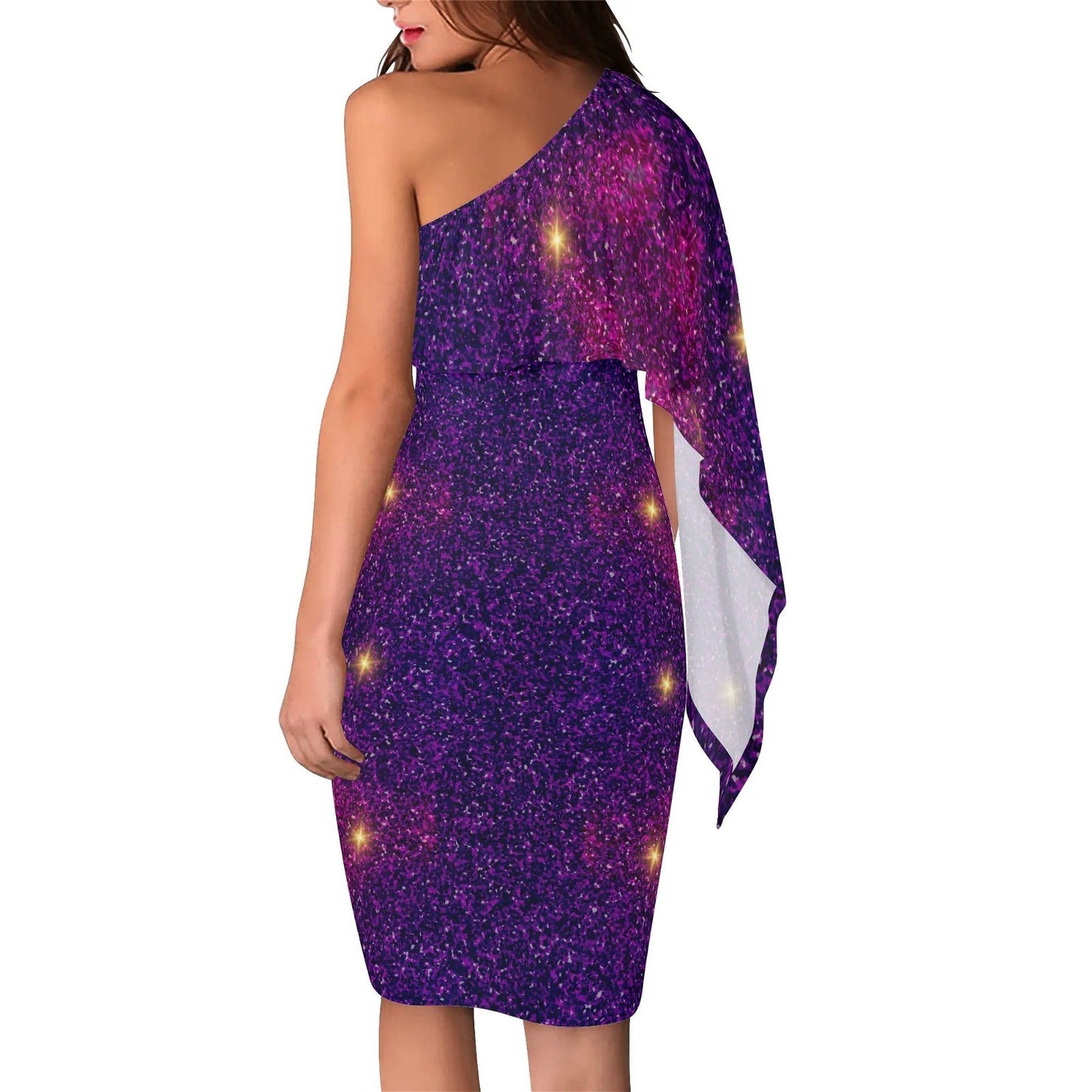 Elegant Purple Asymmetrical Dress - Iron Phoenix GHG
