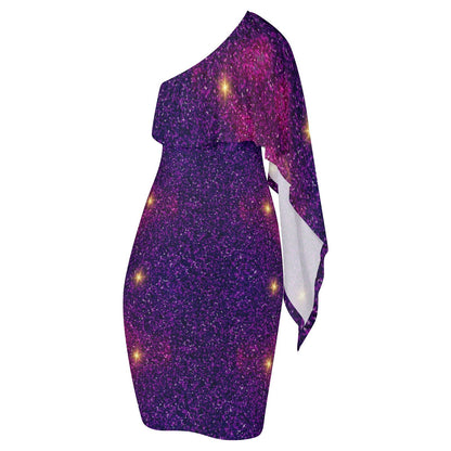 Elegant Purple Asymmetrical Dress - Iron Phoenix GHG