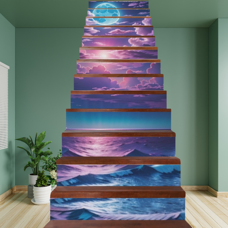 Elegant Purple Ocean Stairs - Iron Phoenix GHG