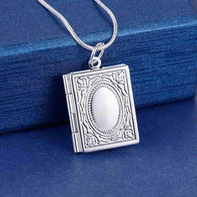 Elegant Silver Photo Frame Pendant Necklace - Iron Phoenix GHG