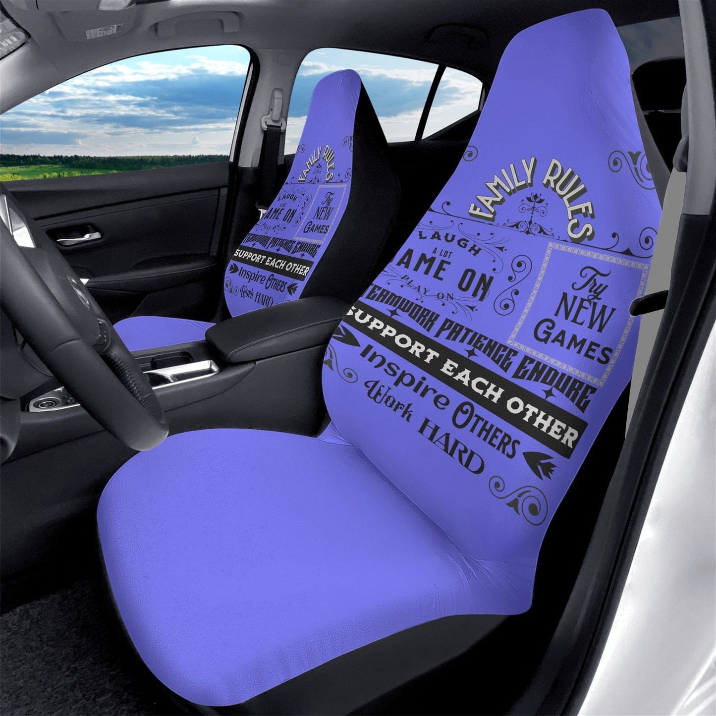 Embroidered Front Car Seat Covers - Iron Phoenix GHG