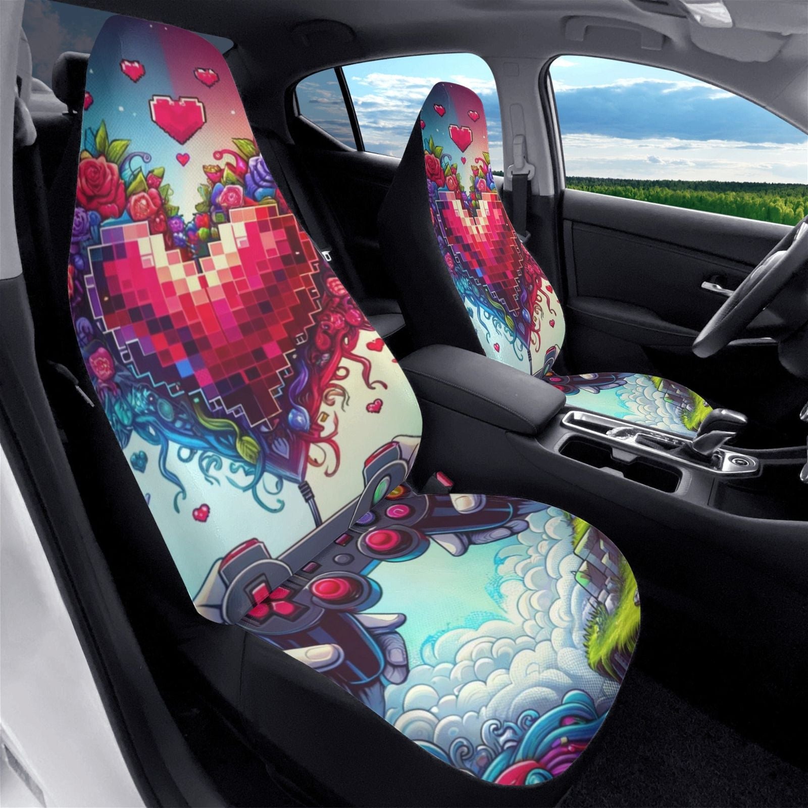 Embroidered Front Car Seat Covers - Iron Phoenix GHG