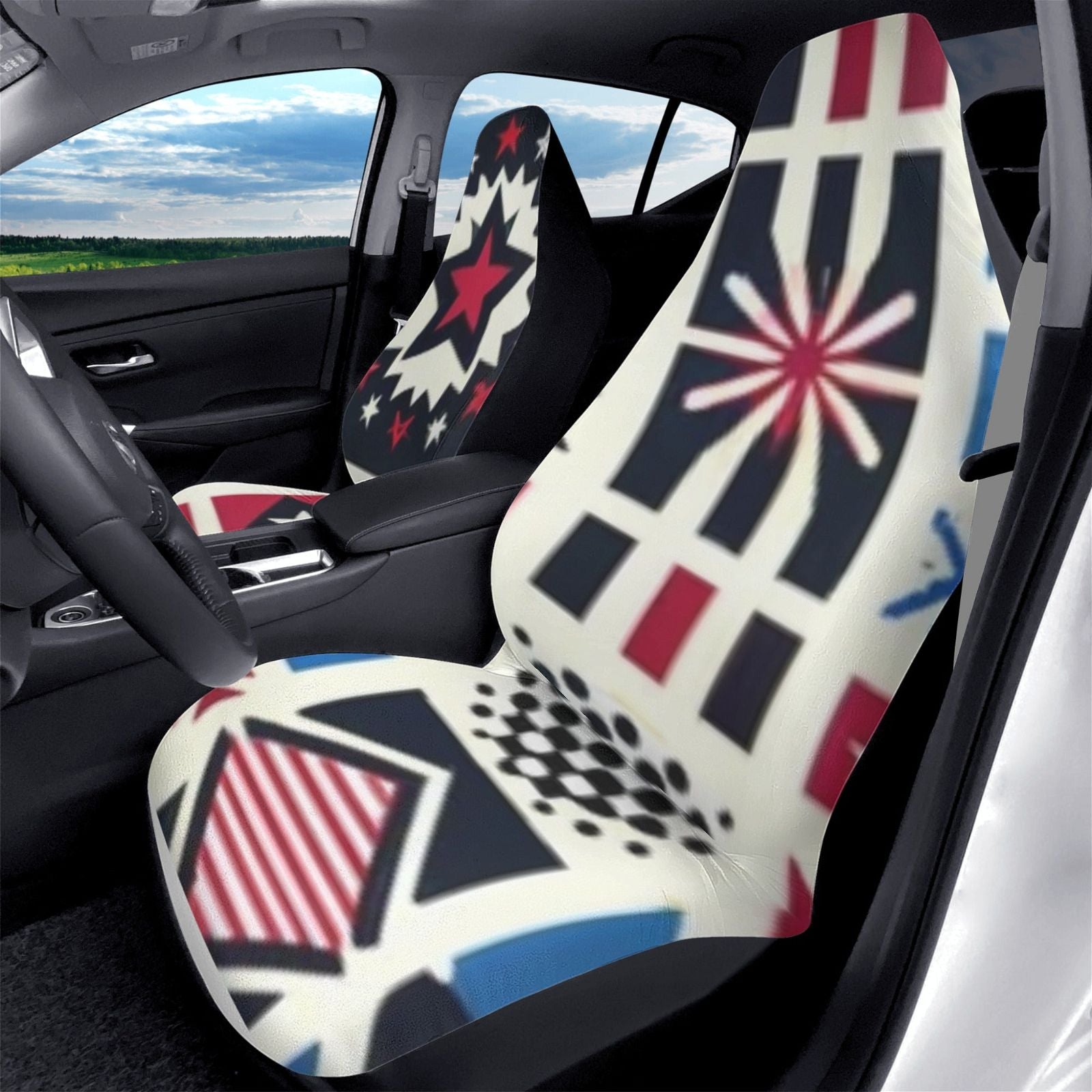 Embroidered Front Car Seat Covers - Iron Phoenix GHG