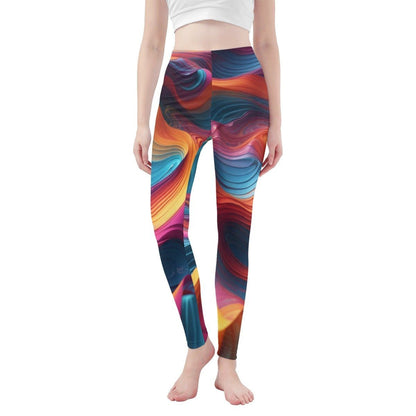 Flowy Nebula Hues Womens Yoga Leggings - Iron Phoenix GHG