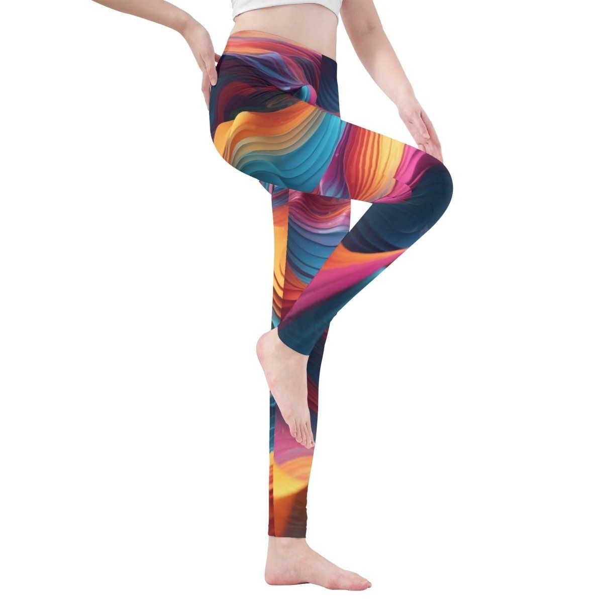 Flowy Nebula Hues Womens Yoga Leggings - Iron Phoenix GHG