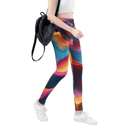 Flowy Nebula Hues Womens Yoga Leggings - Iron Phoenix GHG