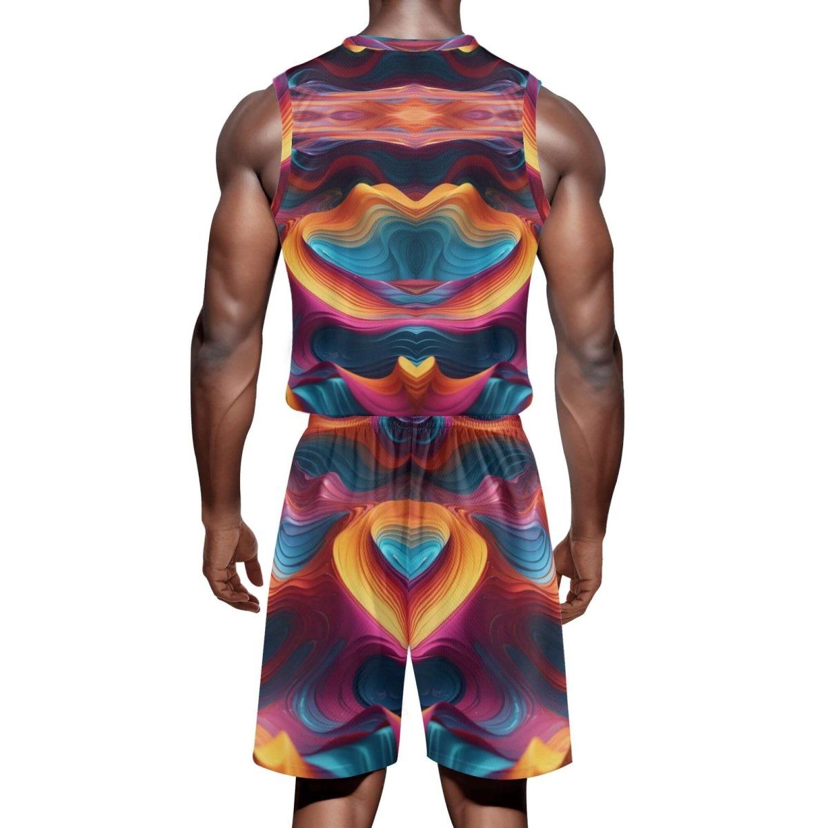 Artistic Abstract Basketball Jersey-Shorts Set - Iron Phoenix GHG