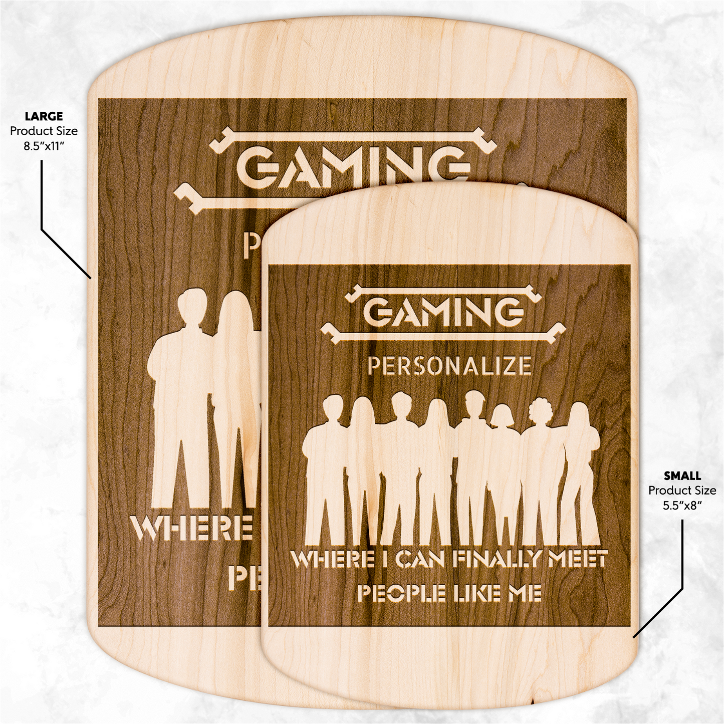 Gamers Community Kitchen Hardwood Oval Cutting Board - Iron Phoenix GHG