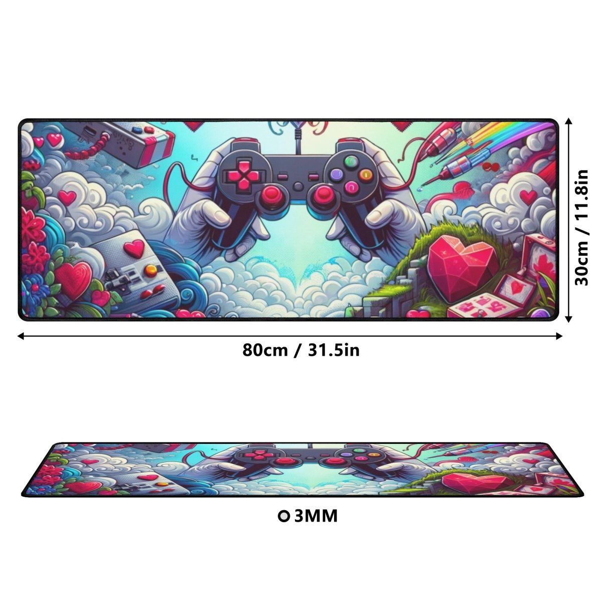 Gaming Love Desk Mat - Perfect for Gamers - Iron Phoenix GHG