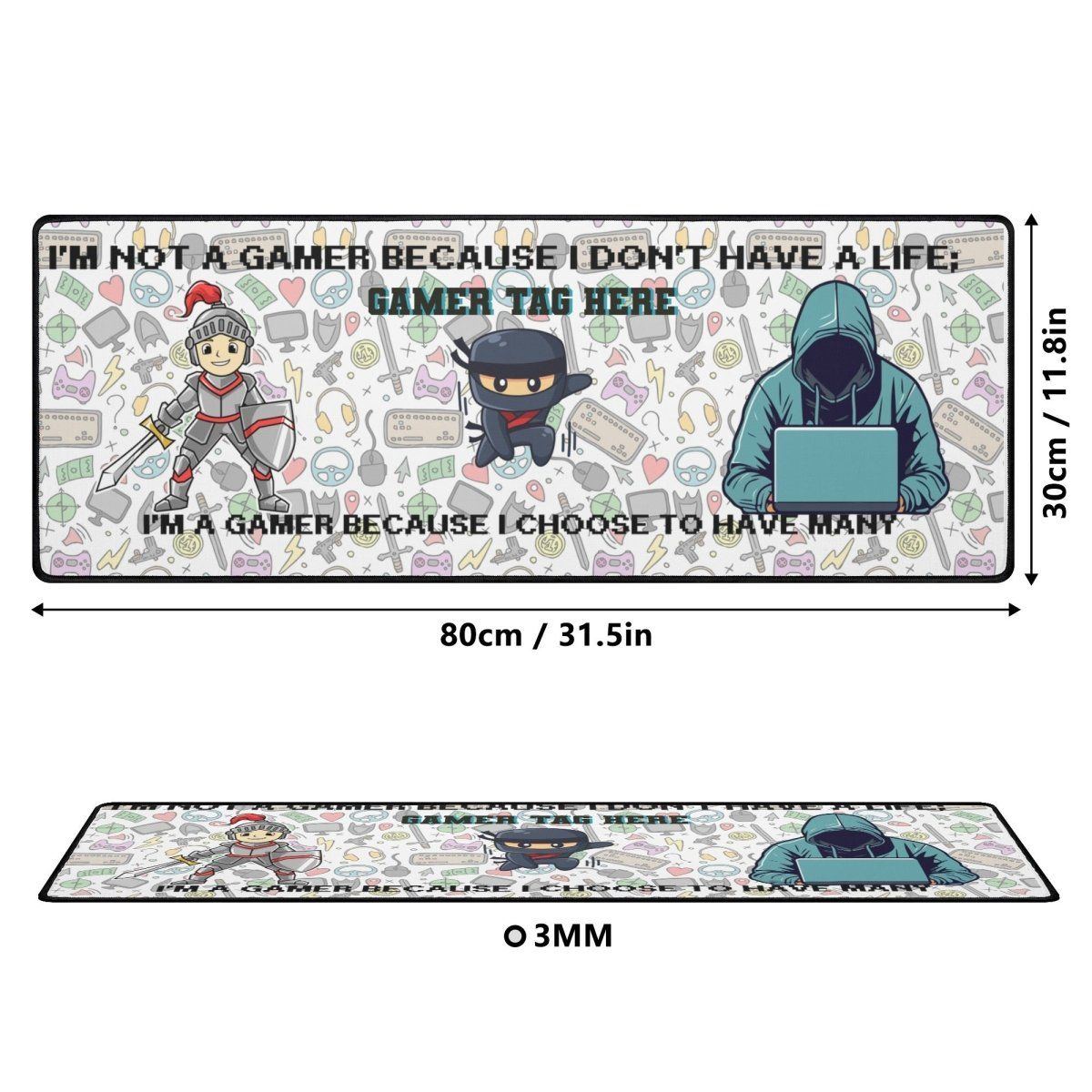 Gaming Mouse Mat with Multiple Characters - Perfect for Gamers - Iron Phoenix GHG