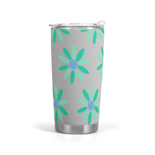 Green  Grey All Over Print Car Cup - Perfect for On-The-Go - Iron Phoenix GHG