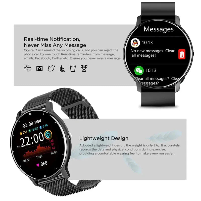 Smart Watch - Eco LIGE 2025 1.28" IP67 Fitness - Iron Phoenix GHG