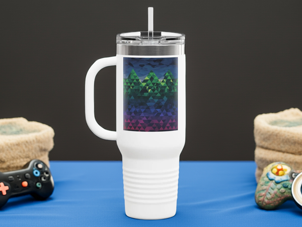 Geometric Mountain 40oz Insulated Travel Mug| Iron Phoenix GHG