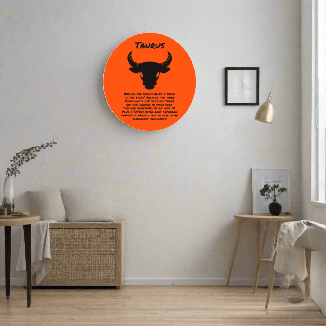 Orange Taurus Astrological Wood Sign - Iron Phoenix GHG