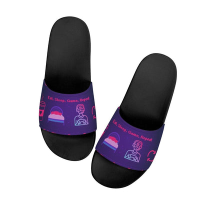 Kids Slide Sandals Teal pattern - Iron Phoenix GHG