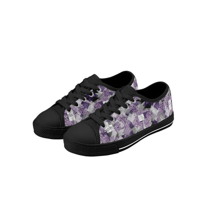 Purple and White Low Top Shoes - Iron Phoenix GHG