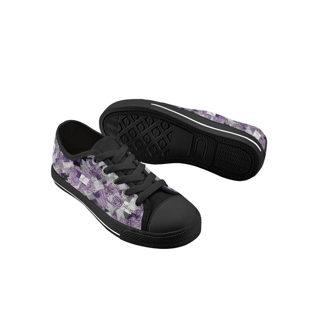 Purple and White Low Top Shoes - Iron Phoenix GHG