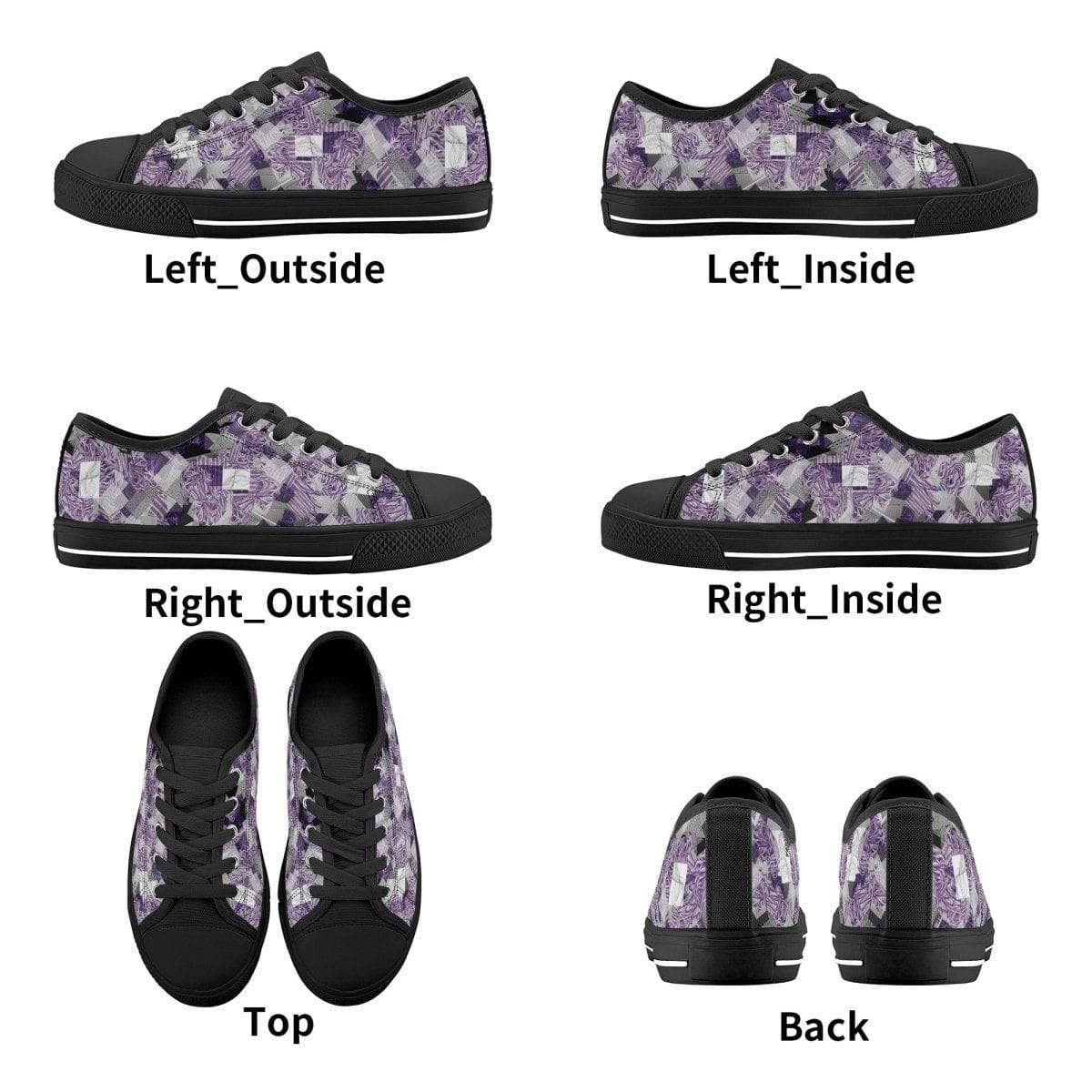 Purple and White Low Top Shoes - Iron Phoenix GHG