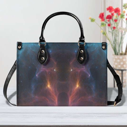 Celestial Print Leather Handbag - Iron Phoenix GHG